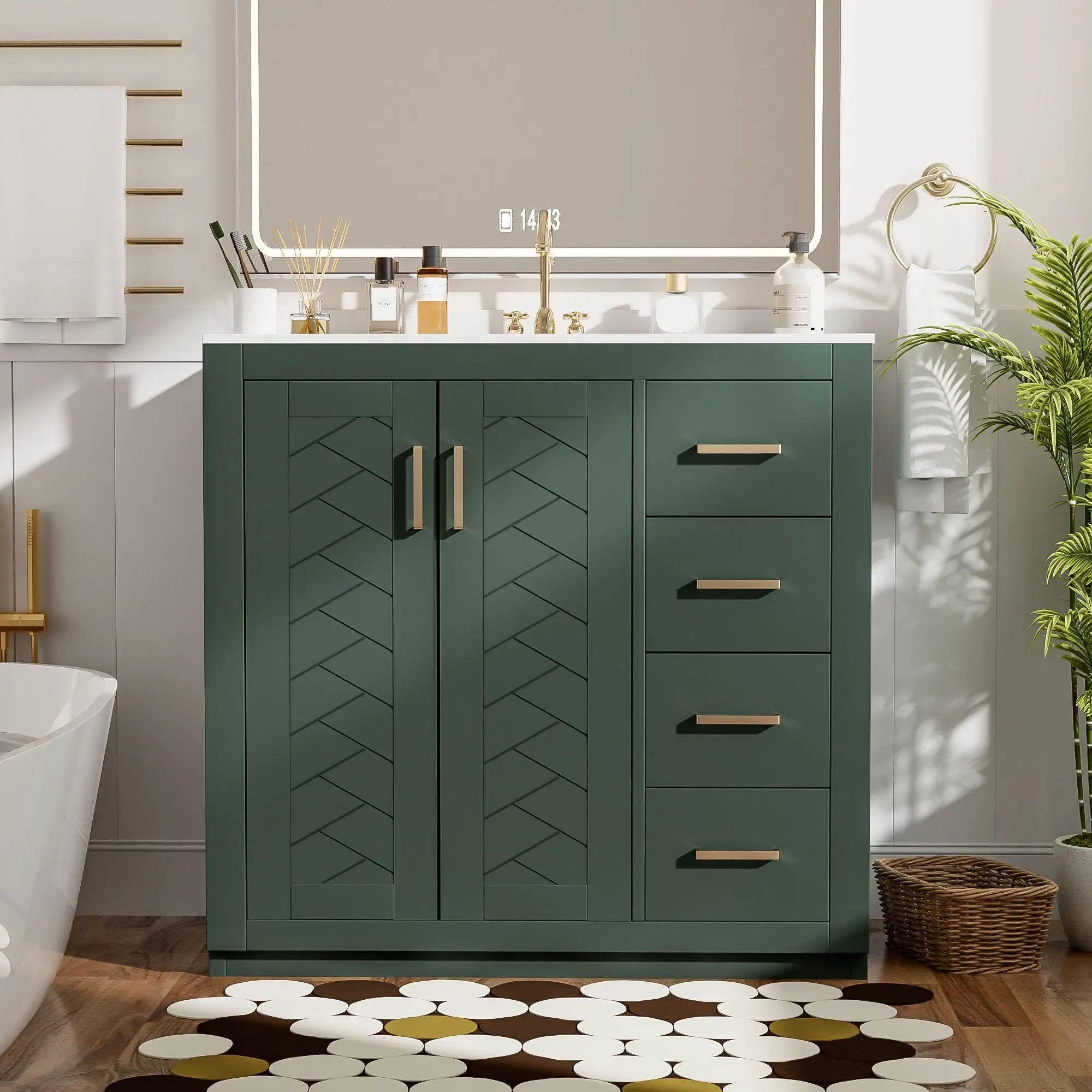Bathroom Vanity With Sink Combo, Storage Cabinet, Freestanding Set With 3 Drawers & Soft Closing Doors by Unique Piece Furniture