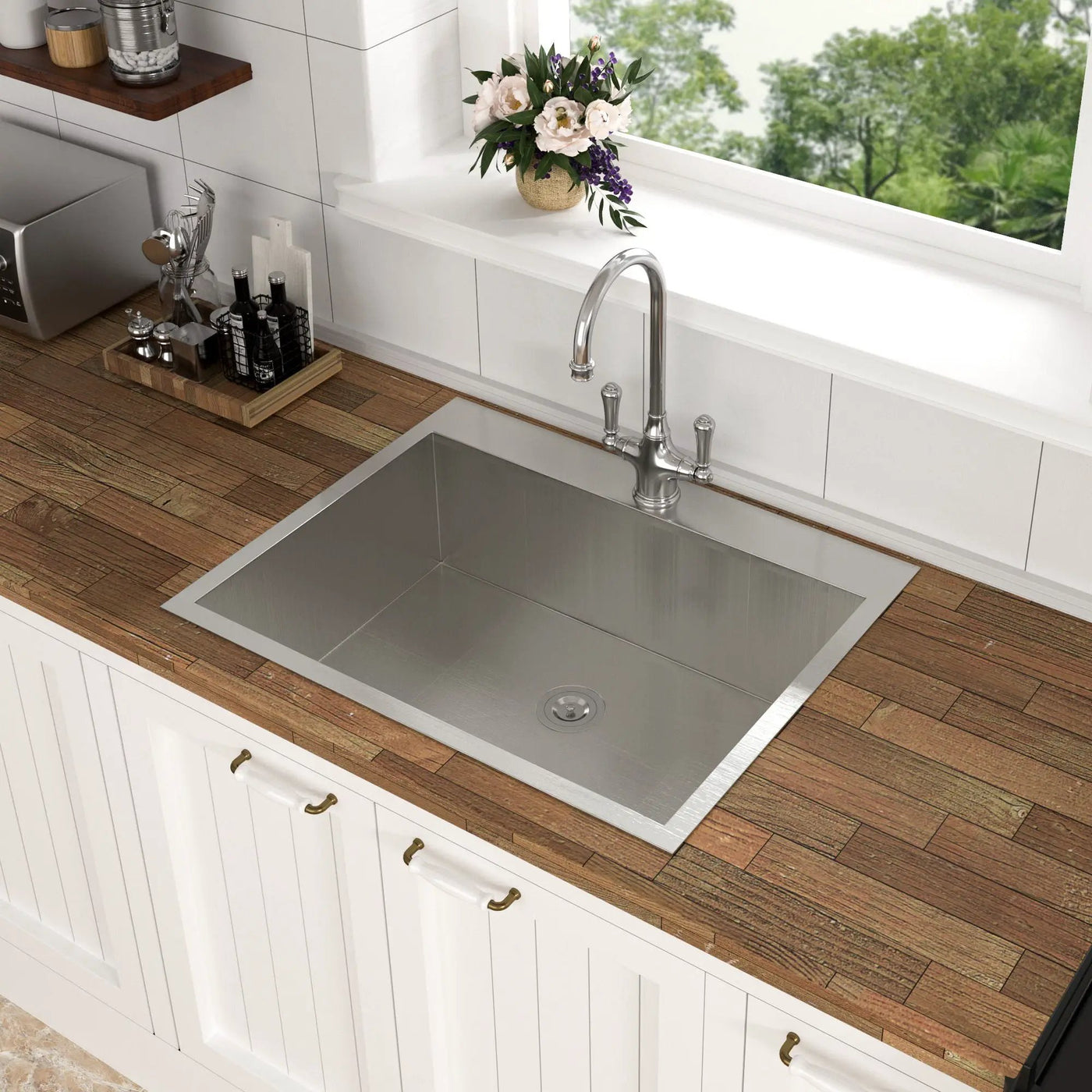 Stainless Steel Drop In Kitchen Sink, Topmount by HouseOfZazla
