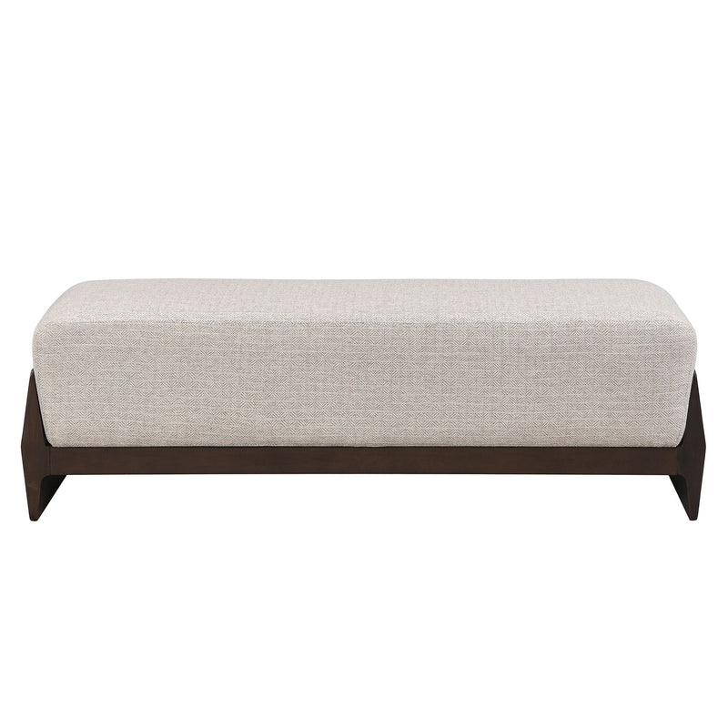 Bench With Thick Soft Cushions For 3 People - Brown / Beige by HouseOfZazla