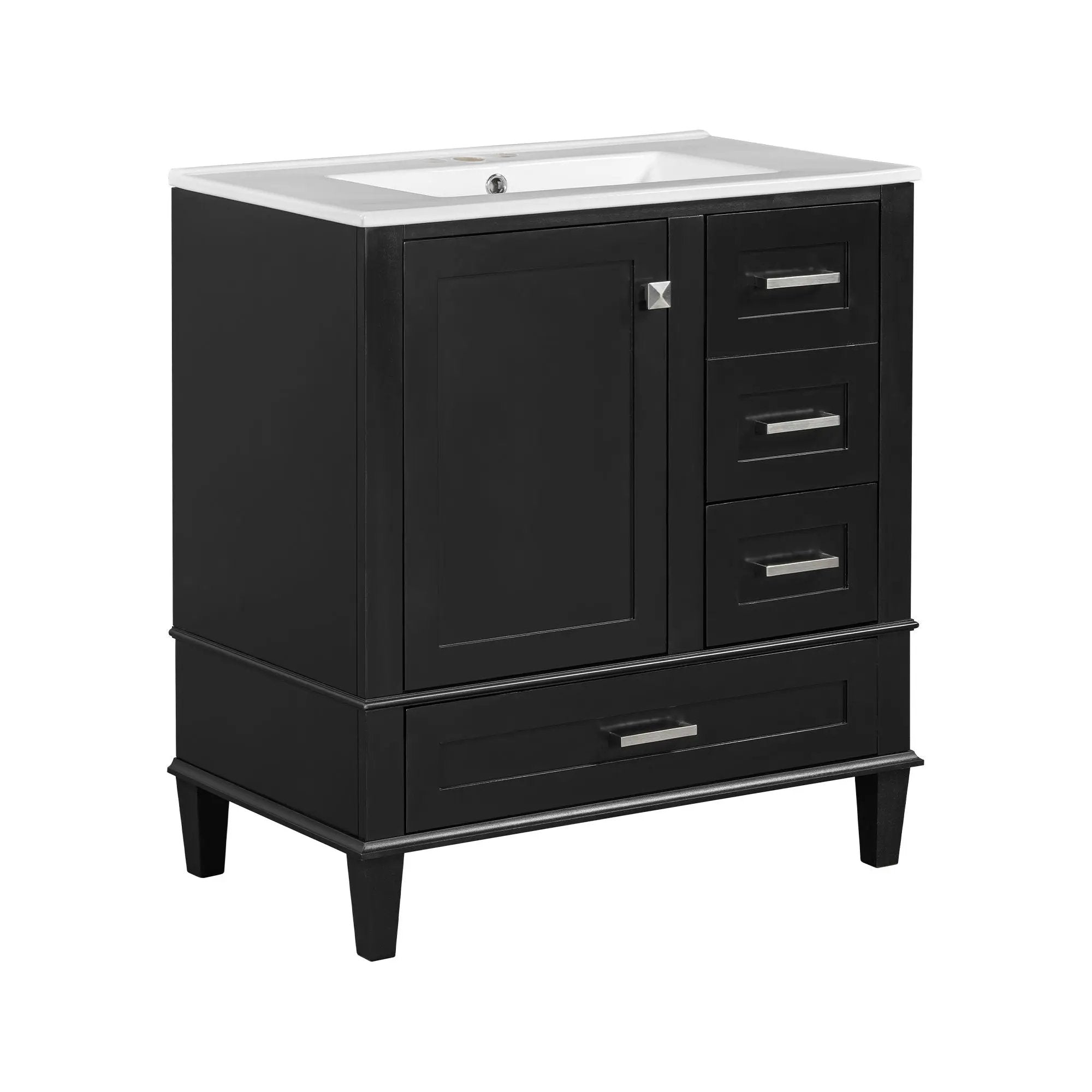 Bathroom Vanity, Modern Bathroom Cabinet With Sink Combo Set, Bathroom Storage Cabinet With A Soft Closing Door And 3 Drawers, Solid Wood Frame by HouseOfZazla