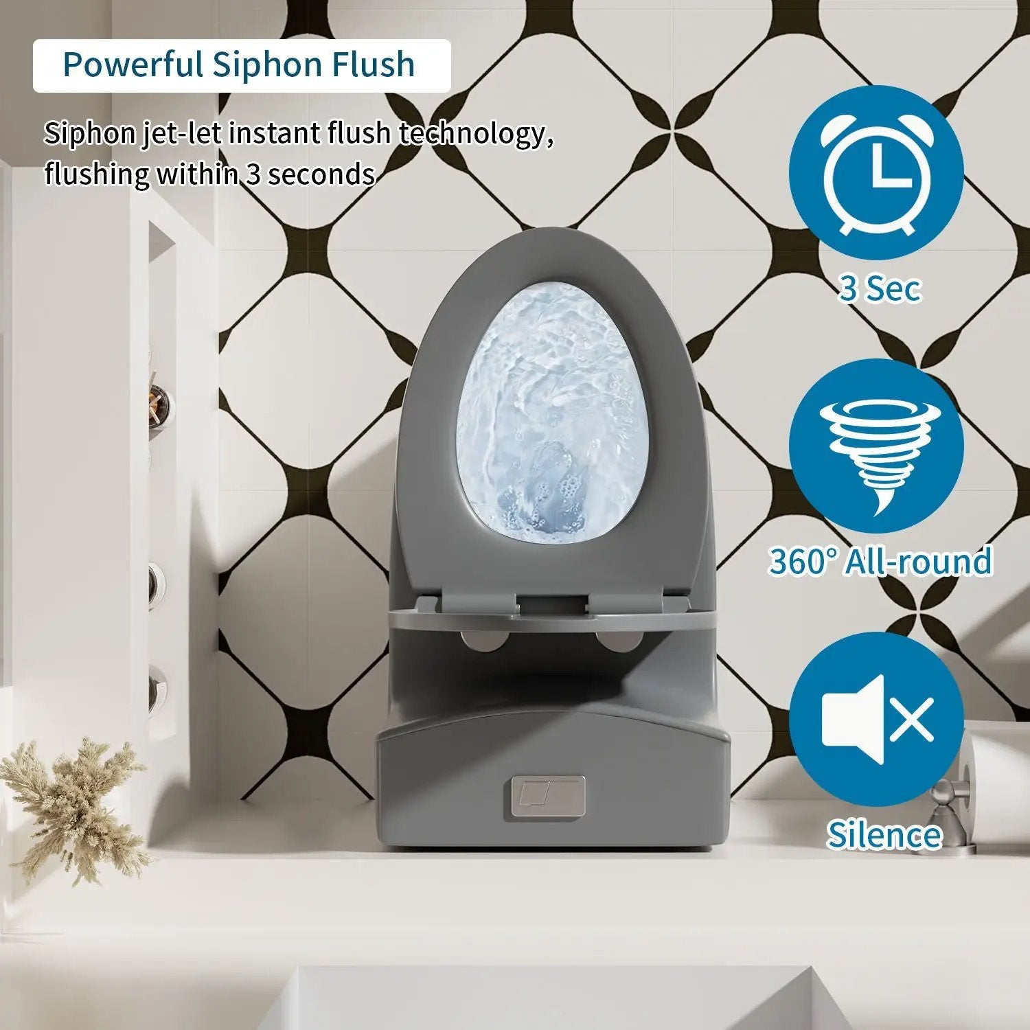 1 Piece Toilet With Dual Flush And Soft Closing Seat by HouseOfZazla