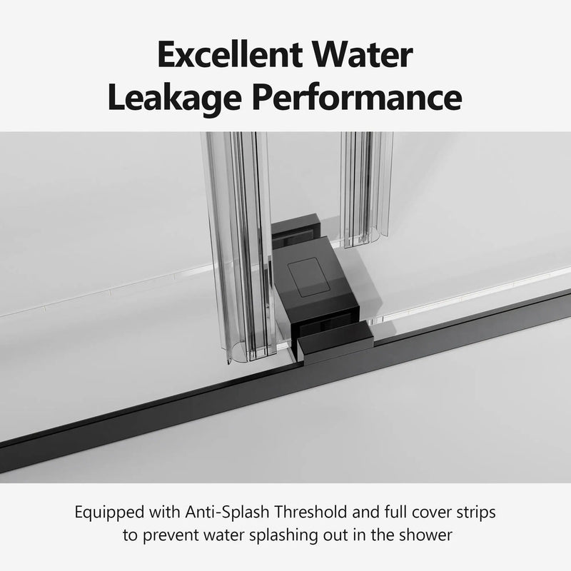 Frameless Double Sliding Soft-Close Shower Door, 3 / 8" (10Mm) Thick SGCC Tempered Glass Door, Matte by HouseOfZazla