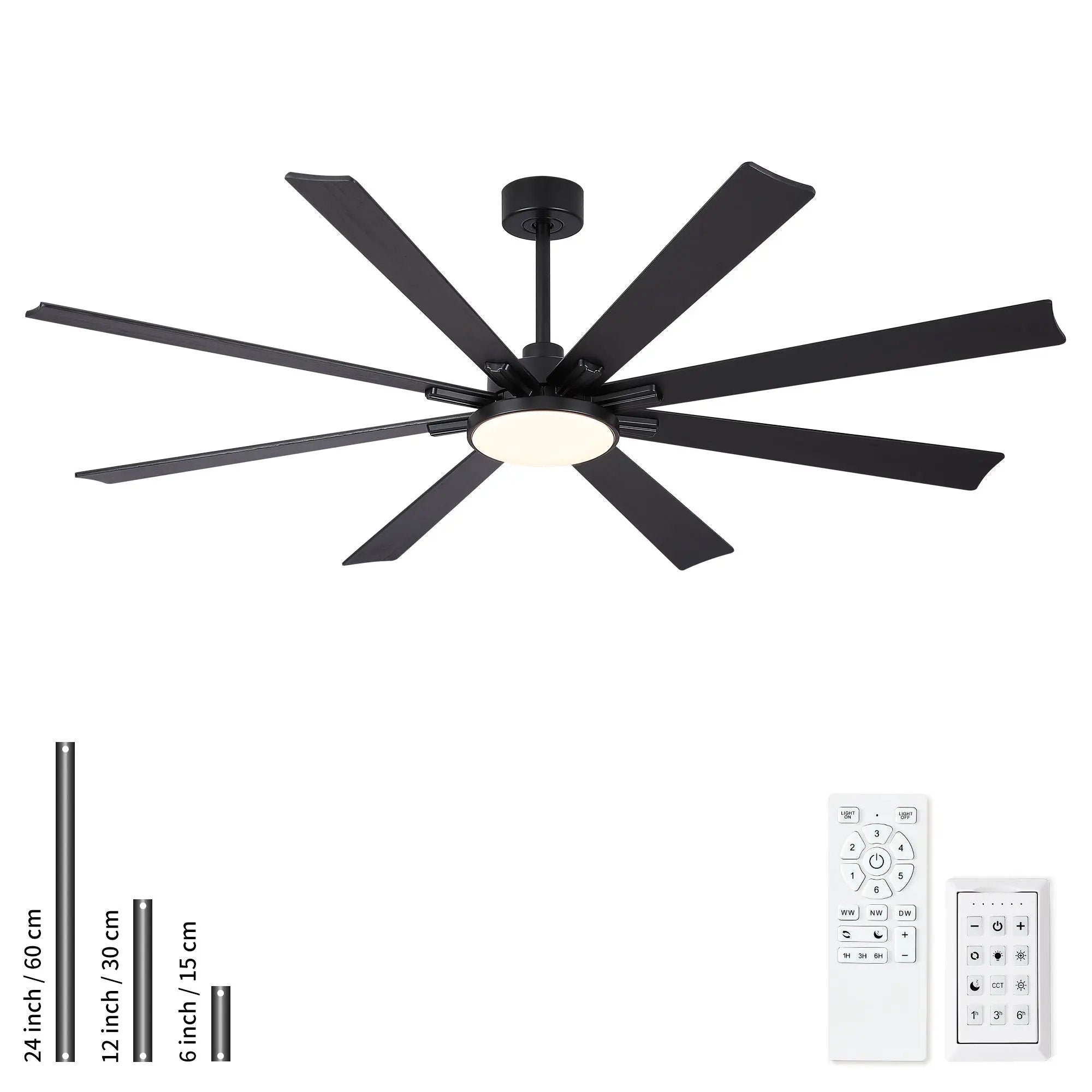 Large Ceiling Fan With Dimmable LED Light 8 Blades Remote Control, Reversible DC Motor by Unique Piece Furniture