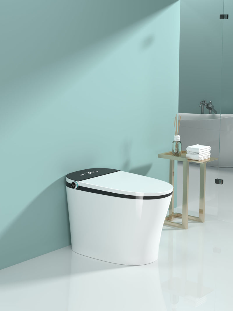 Smart Toilet with Bidet Built In, Heated Seat, Auto Flush, and LED Display by HouseOfZazla