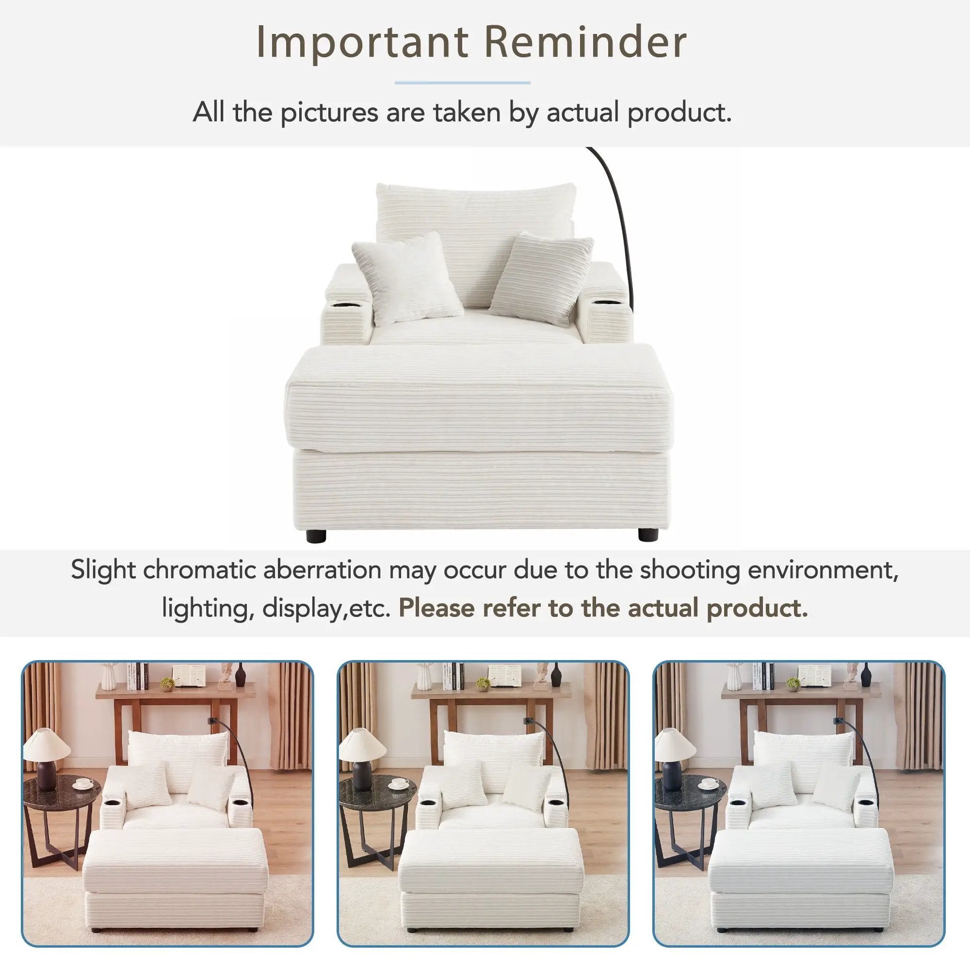 Modern Style Loveseat Sofa Sectional Sofa Couch With Storage Space, A Movable Ottoman, Two USB Ports, Two Cup Holders, A Phone Holder For Living Room by HouseOfZazla