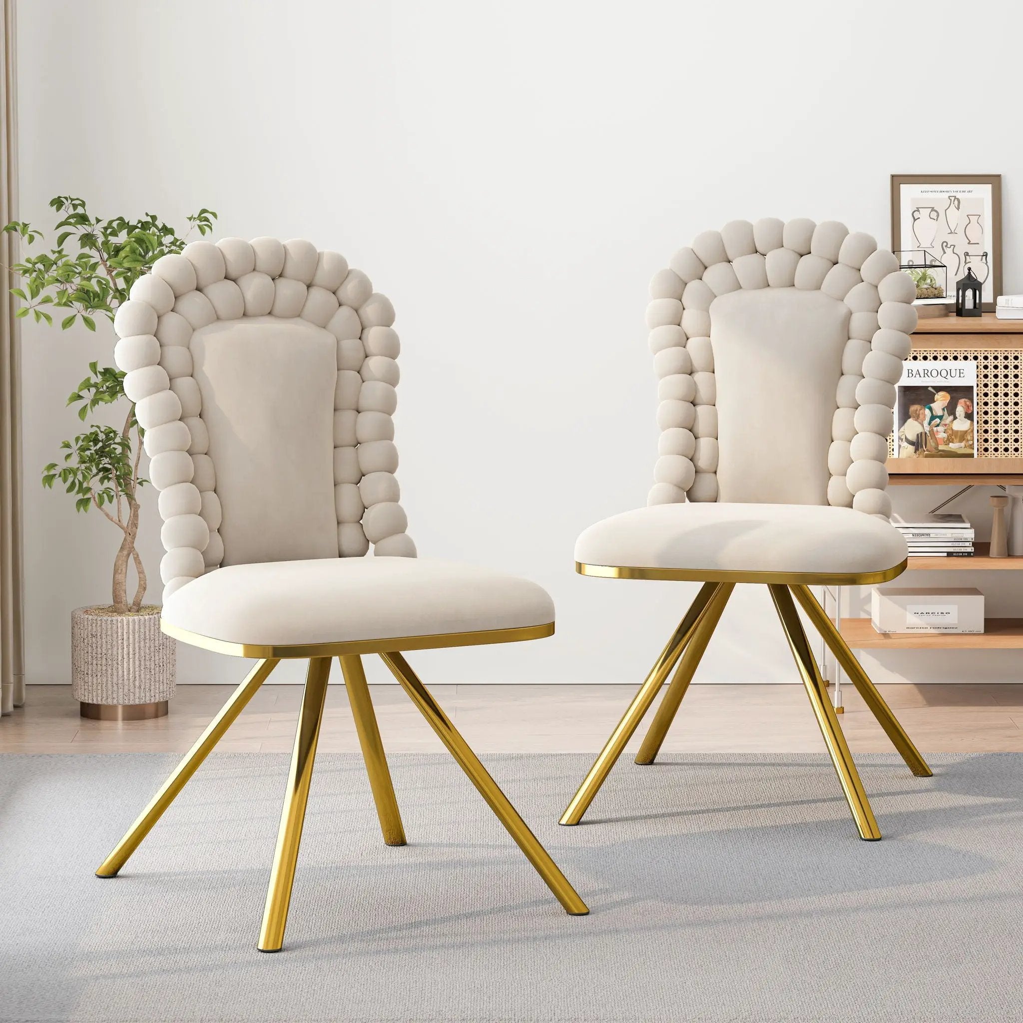 Upholstered Swivel Dining Chairs (Set of 2) by HouseOfZazla