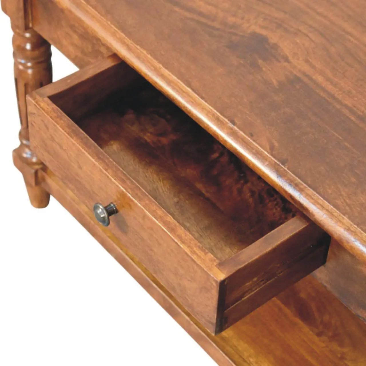 Turned Legs Drawer Table by HouseOfZazla
