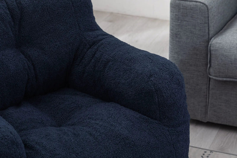 Soft Teddy Fabric Tufted Foam Bean Bag Chair With Teddy Fabric by HouseOfZazla