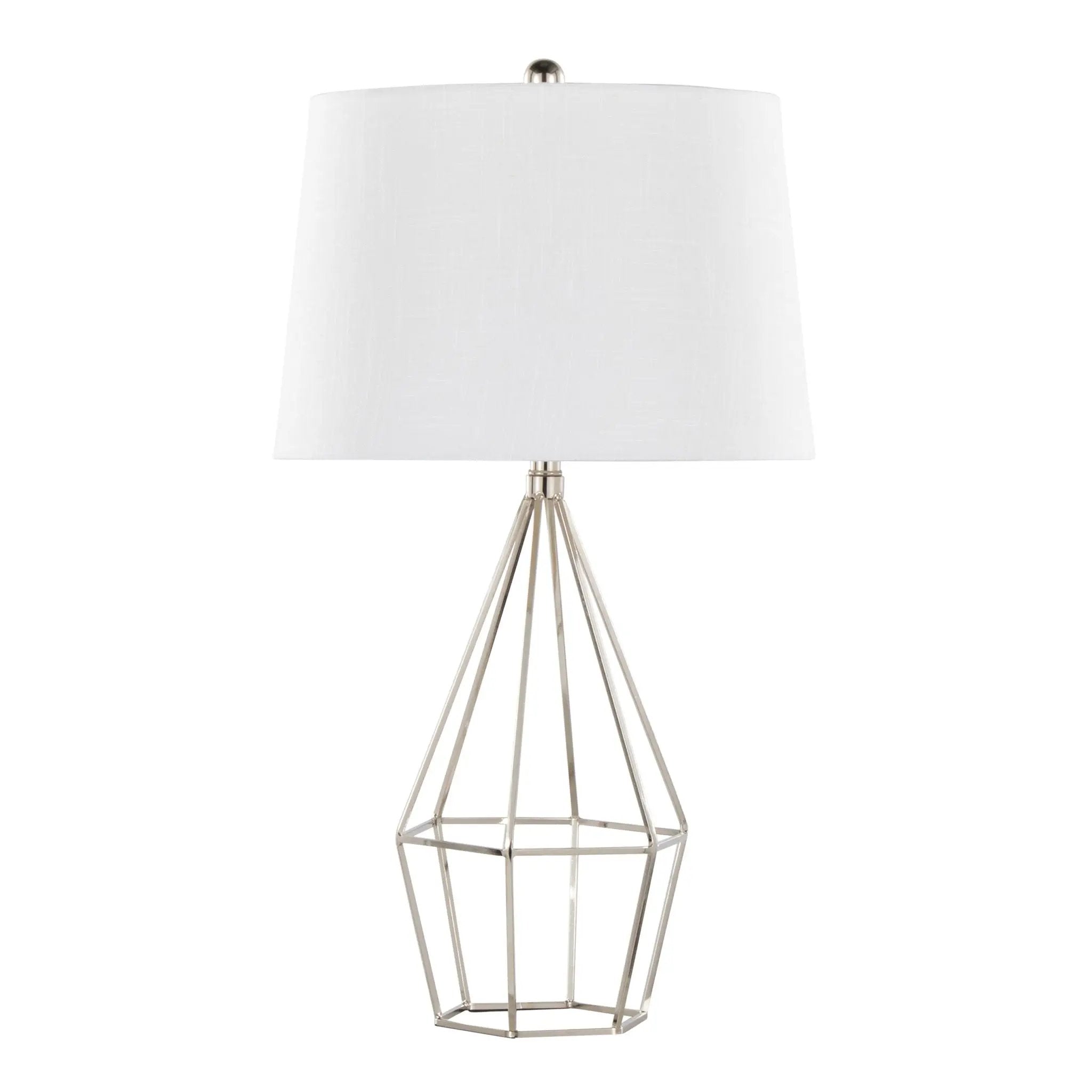 Diana - Contemporary Table Lamp (Set of 2) - Polished Nickel / Black Satin by HouseOfZazla