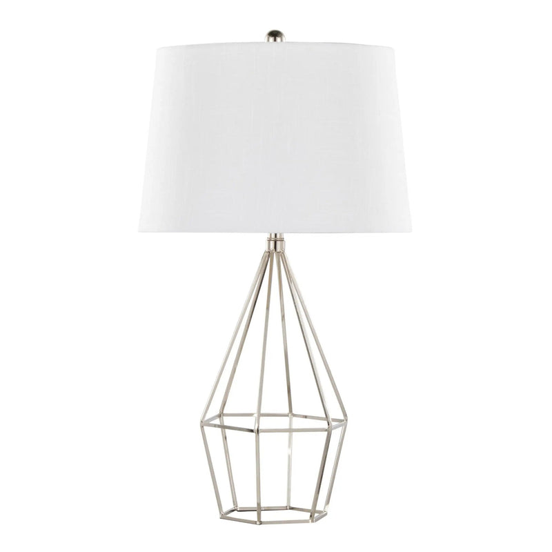 Diana - Contemporary Table Lamp (Set of 2) - Polished Nickel / Black Satin by HouseOfZazla
