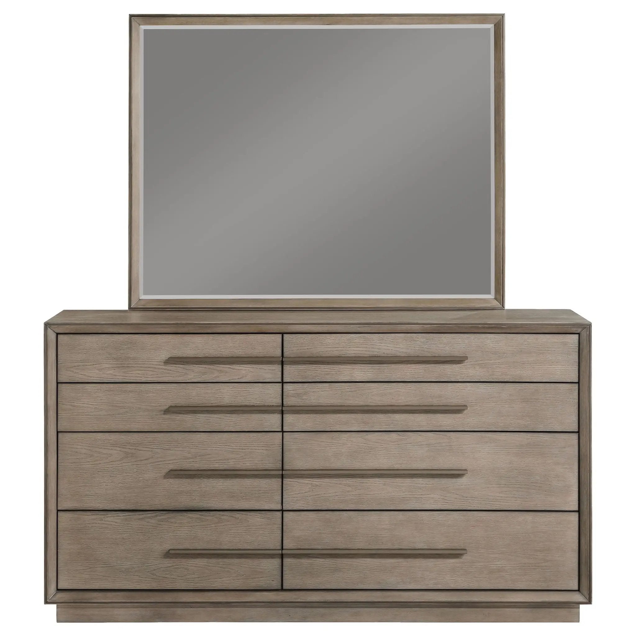 Durango 8-drawer Dresser and Mirror Taupe Oak by Unique Piece Furniture