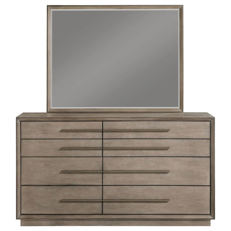 Durango 8-drawer Dresser and Mirror Taupe Oak by Unique Piece Furniture