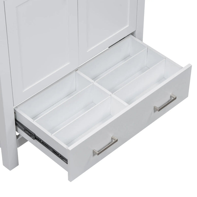 Bathroom Vanity With Single Sink, Combo Cabinet Undermount Sink, Bathroom Storage Cabinet With Two Doors And A Drawer, Soft Closing, Multifunctional Storage, Solid Wood Frame by HouseOfZazla