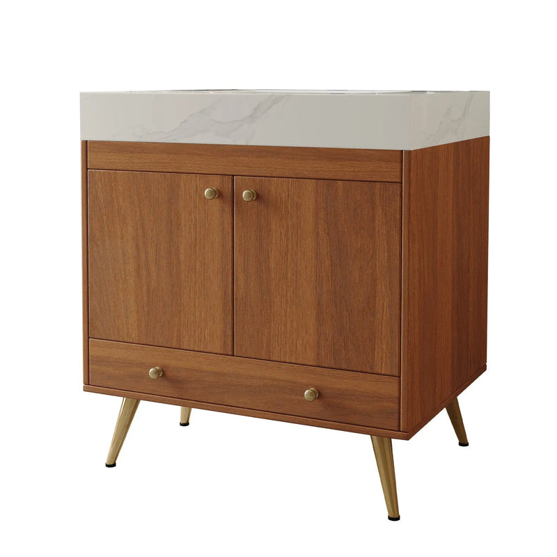 Mid-Century Free-Standing Bathroom Vanity by HouseOfZazla