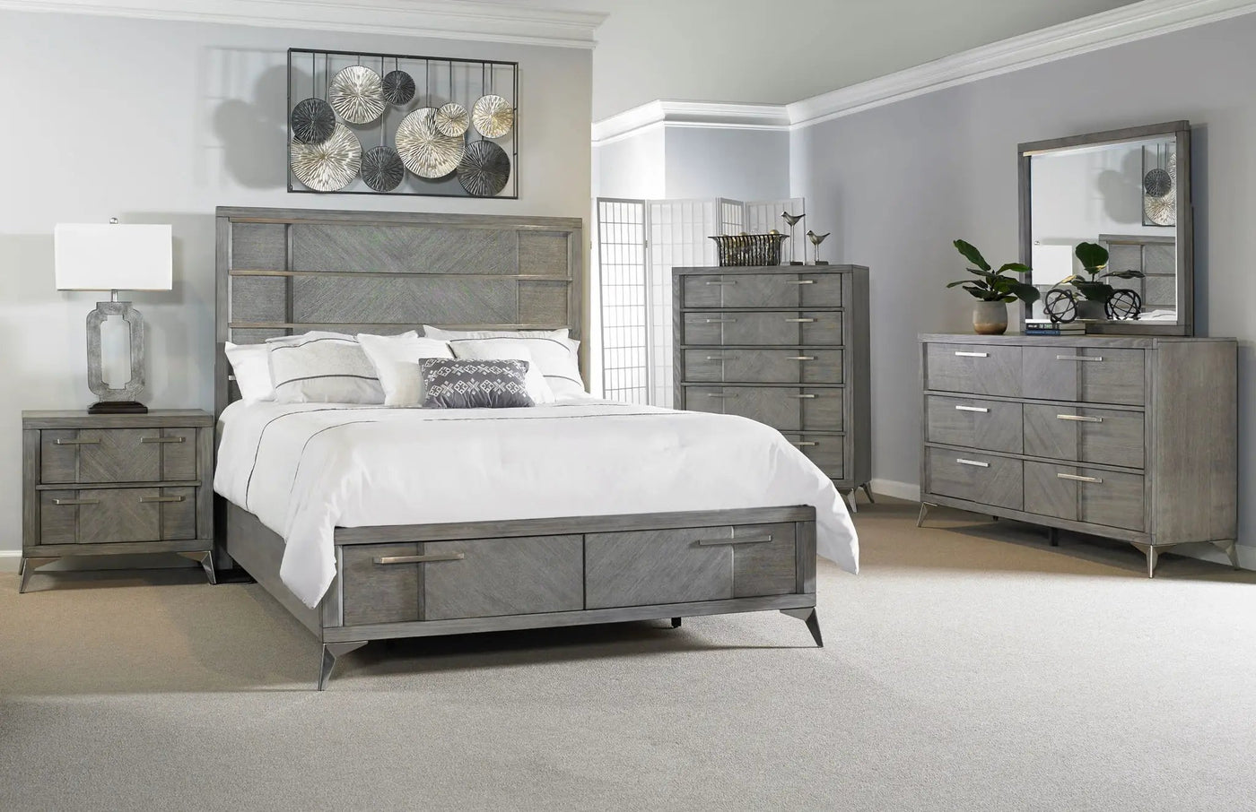 Storage Bed With Bookmatched Veneer by Unique Piece Furniture