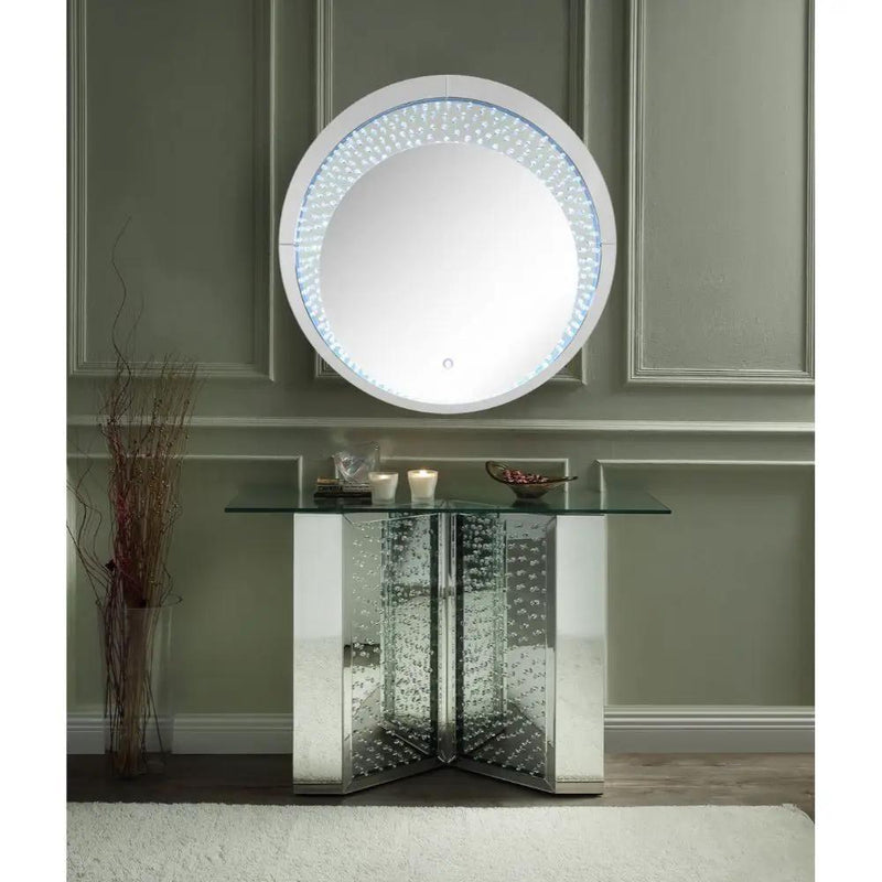 Nysa - 45" X 32" Console Table - Mirrored & Faux Crystals by Unique Piece Furniture