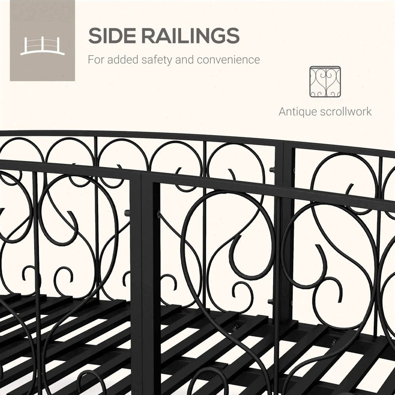 7FT Decorative Metal Arch Footbridge Garden Bridge With Safety Siderails (SAK53829) by SAKSBY WHOLESALE