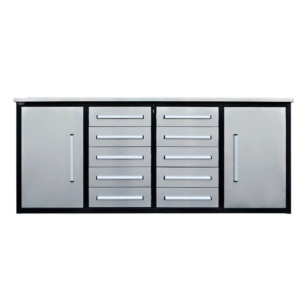 7ft Heavy Duty Workbench with 10 Drawers & 2 Cabinets