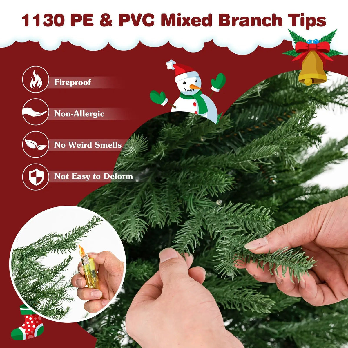 Pre-lit Christmas Tree with 280 Warm White LED Lights and 8 Lighting Modes, photo 13 of 16