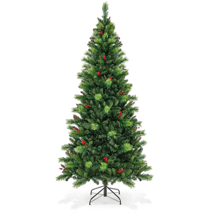 6/7/8 Feet Pre-Lit Artificial Christmas Tree with 300/400/500 LED Lights by DirectDeals