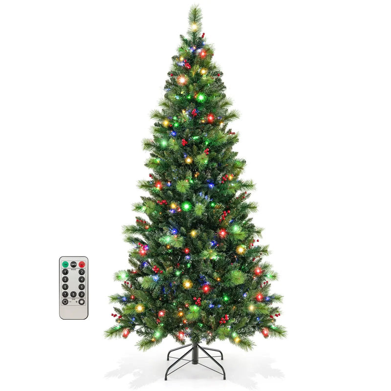 6/7/8 Feet Pre-Lit Artificial Christmas Tree with 300/400/500 LED Lights by DirectDeals