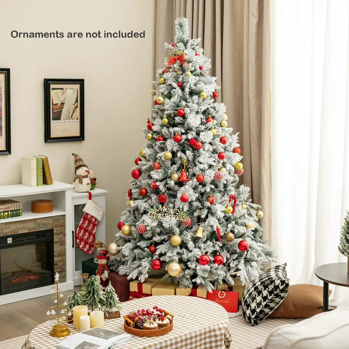 4.5/6/7 Feet Artificial Xmas Tree with Pine Needles and LED Lights, photo 6 of 10