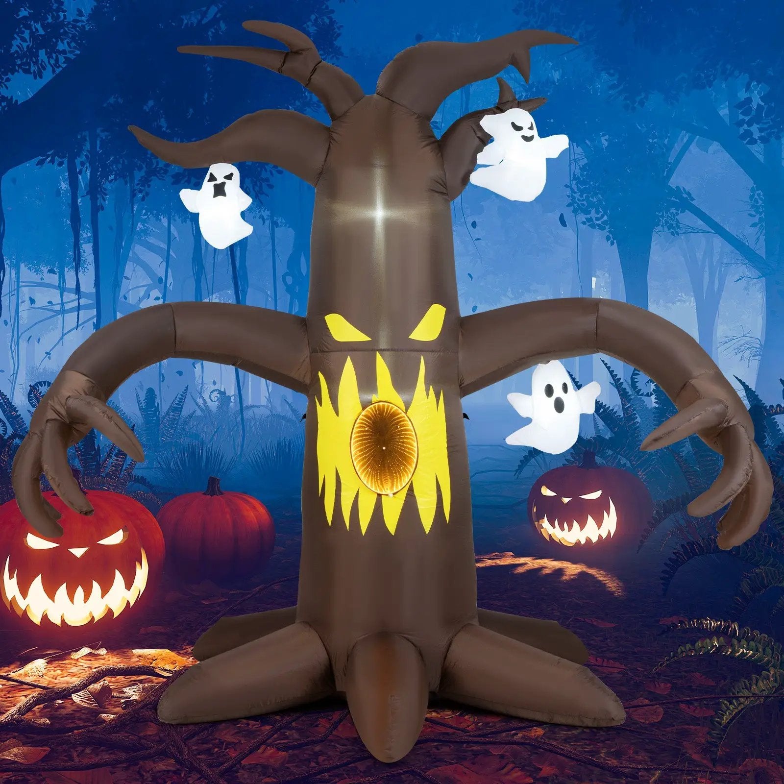 7.8 Feet Halloween Inflatables Scary Dead Tree Halloween Decoration with Ghost by DirectDeals