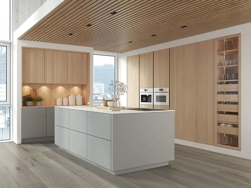 Mccarran Milledge Brushed Wood Look Moldings 2x0.63 in a finished room