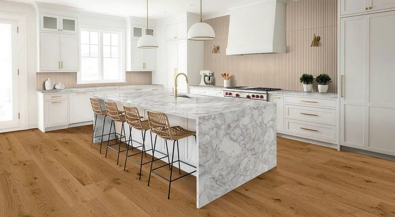 Mccarran Leander Oak Matte Wood Look Planks 9.5x86 in a finished room