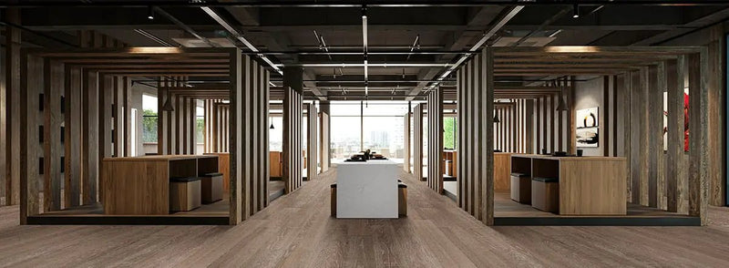 Mccarran Hinton Brushed Wood Look Moldings 3x0.63 in a finished room
