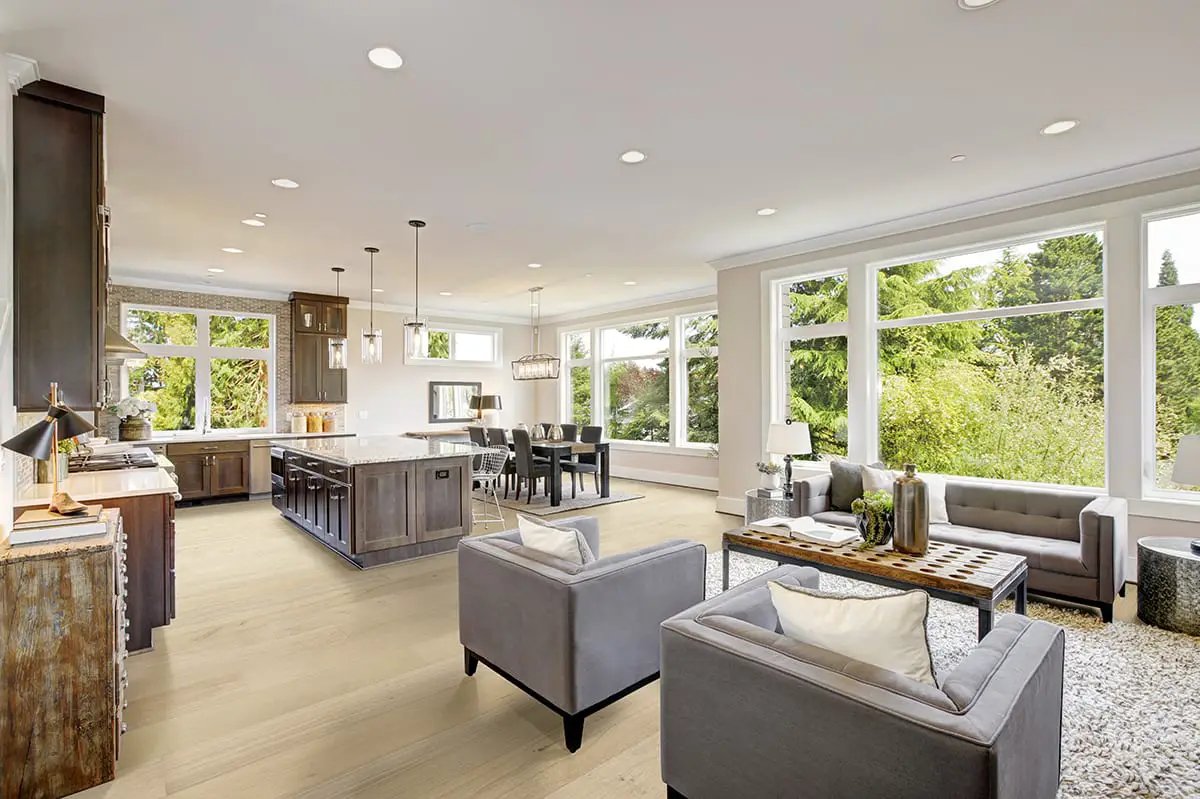 Mccarran Whitlock Matte Wood Look Planks 9.5x86 in a finished room