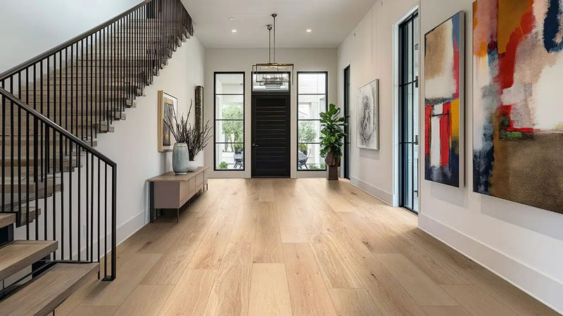 Mccarran Tualatin Blonde Brushed Wood Look Moldings 2x0.63 in a finished room