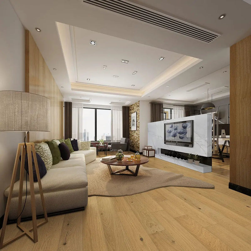 Mccarran Northcutt Brushed Wood Look Moldings 2x0.63 in a finished room