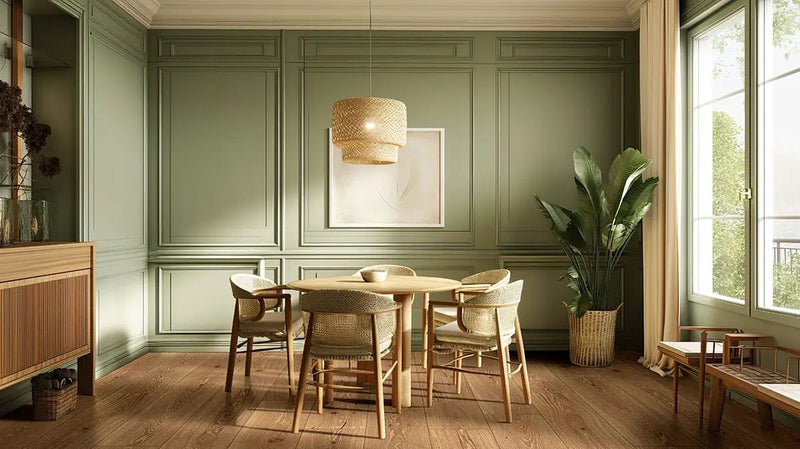 Mccarran Kentsea Oak Brushed Quarter Round Wood Look Moldings 0.75x0.75 in a finished room