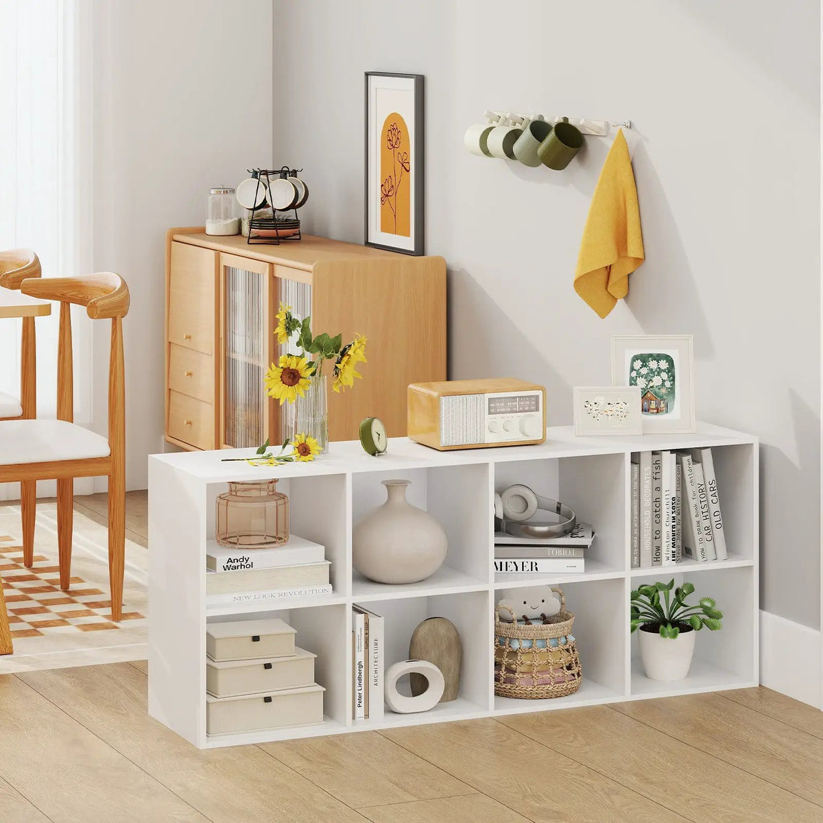 8-Cube Bookcase Bookshelf with 2 Anti-Tipping Kits Storage Organizer, photo 2 of 11