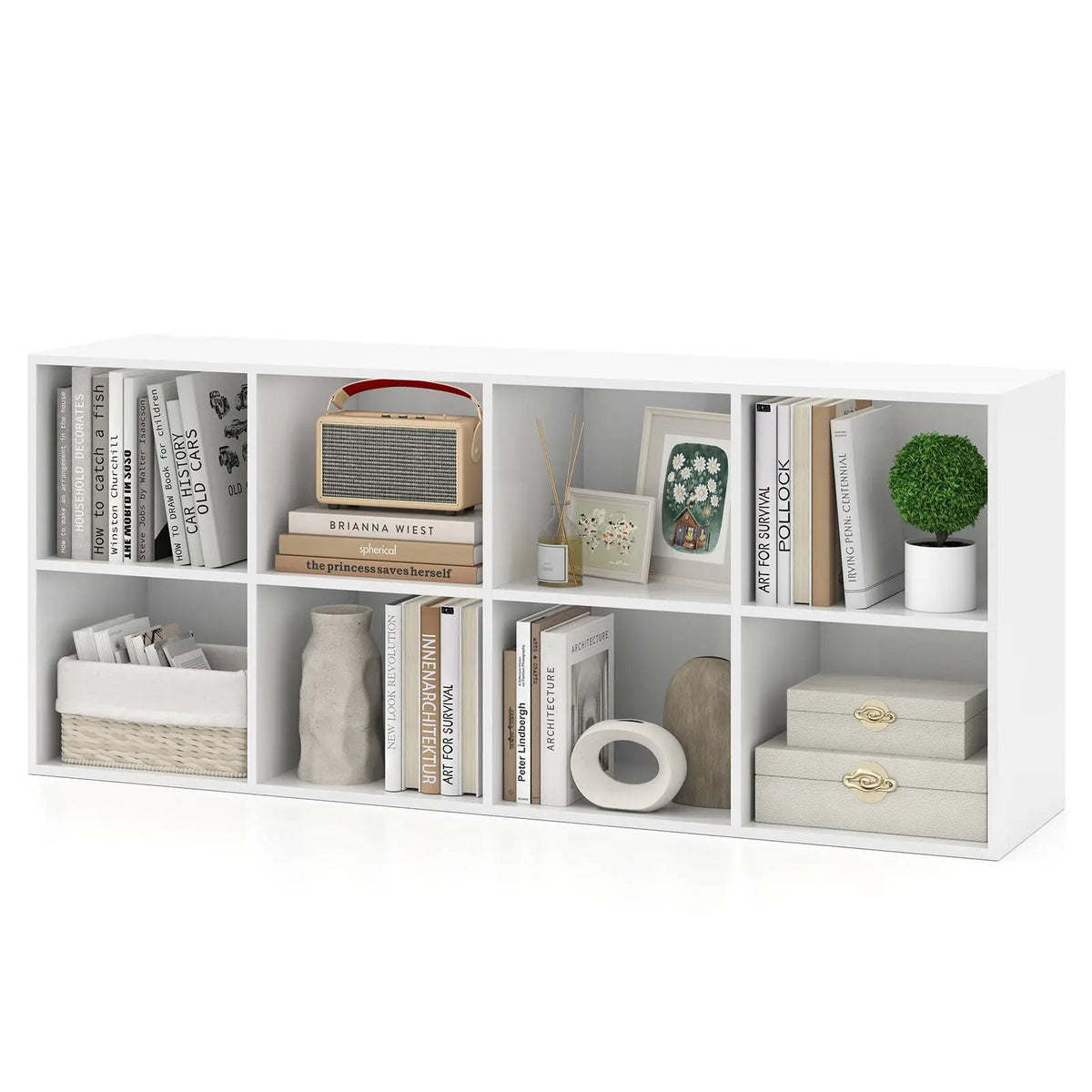 8-Cube Bookcase Bookshelf with 2 Anti-Tipping Kits Storage Organizer, photo 3 of 11