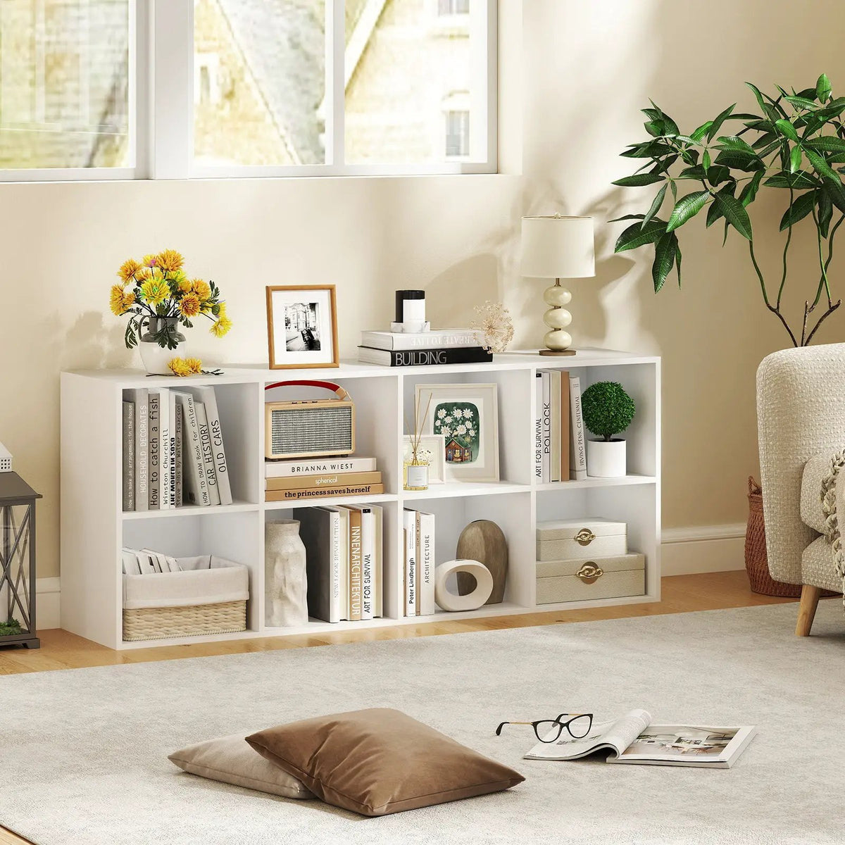 8-Cube Bookcase Bookshelf with 2 Anti-Tipping Kits Storage Organizer, photo 6 of 11