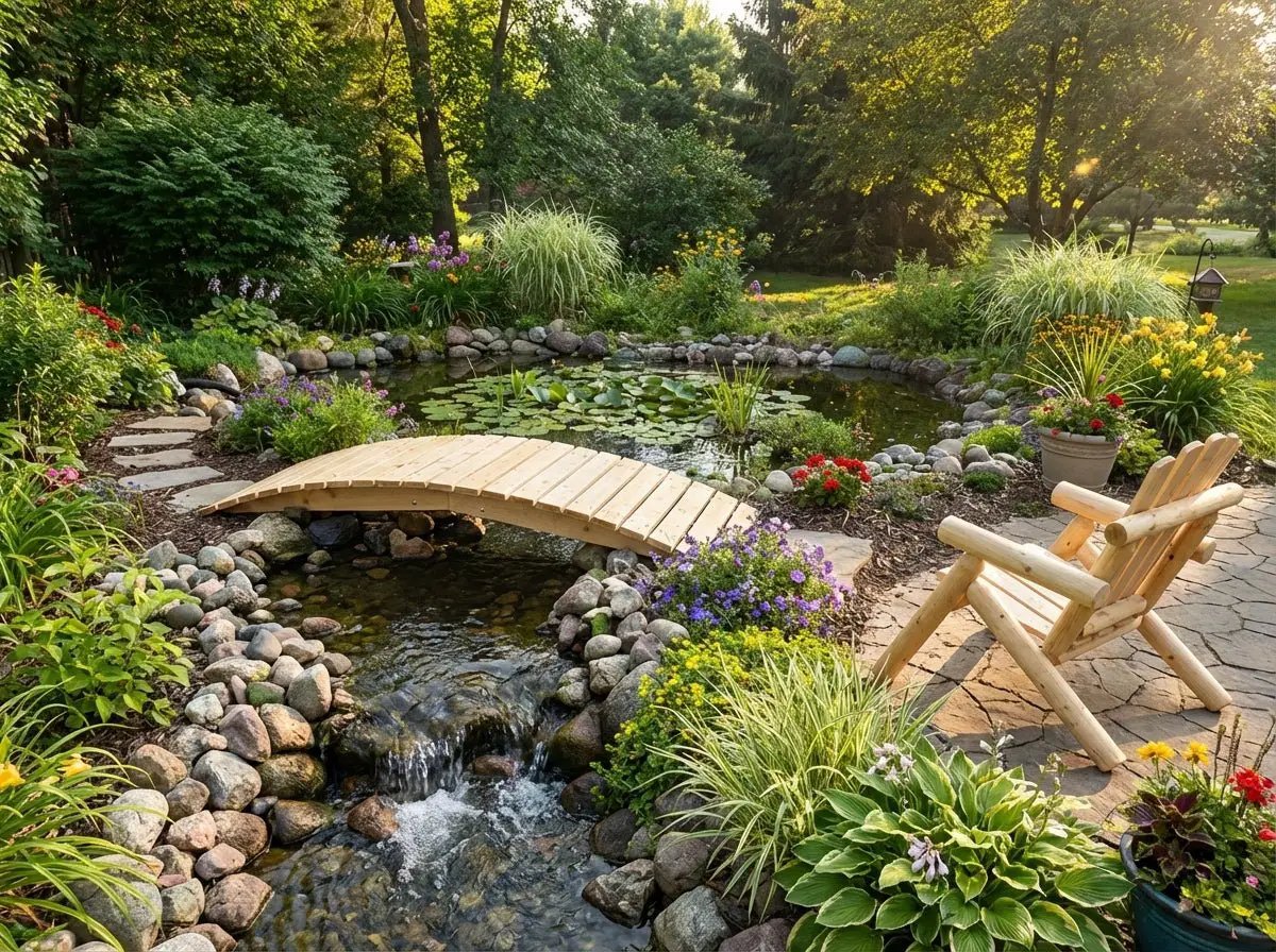 8 ft bridge with no railling by Cedar Creek Rustic Furniture