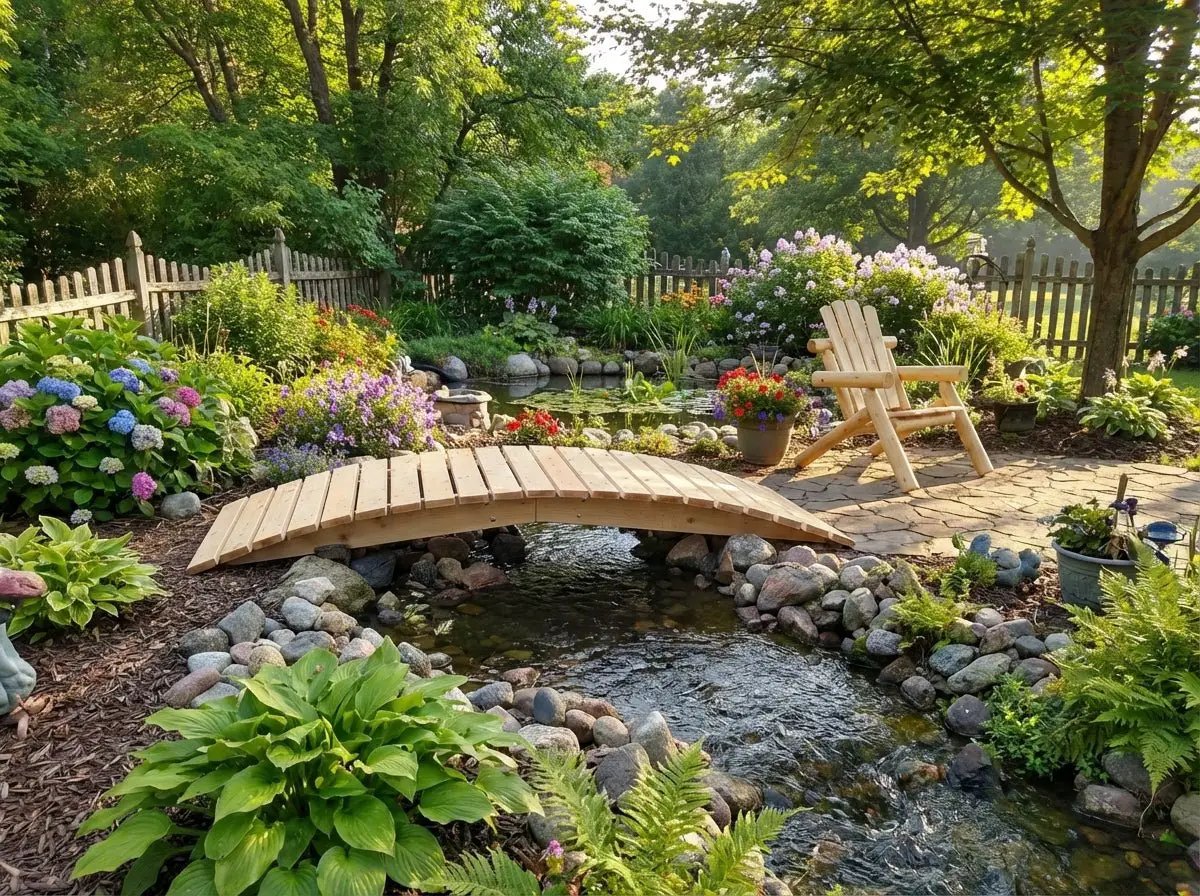 8 ft bridge with no railling by Cedar Creek Rustic Furniture