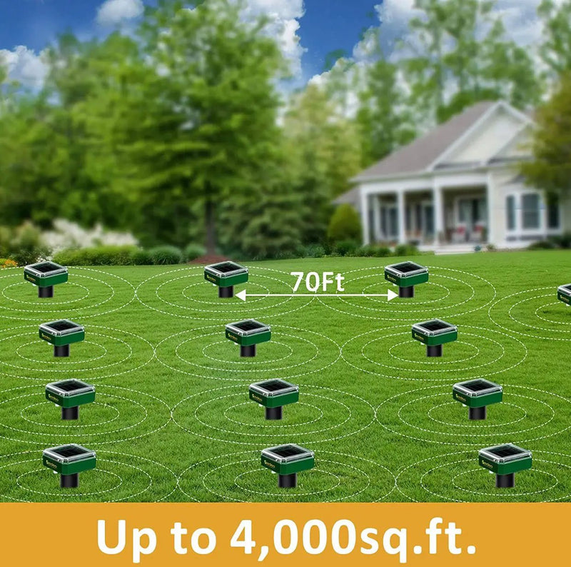 8 Pack Mole Repellent Solar Sonic Groundhog Repeller Gopher Deterrent Vole by Outdoor Solar Outlet