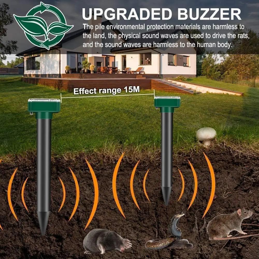 8 Pack Mole Repellent Solar Sonic Groundhog Repeller Gopher Deterrent Vole by Outdoor Solar Outlet