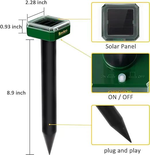 8 Pack Mole Repellent Solar Sonic Groundhog Repeller Gopher Deterrent Vole by Outdoor Solar Outlet