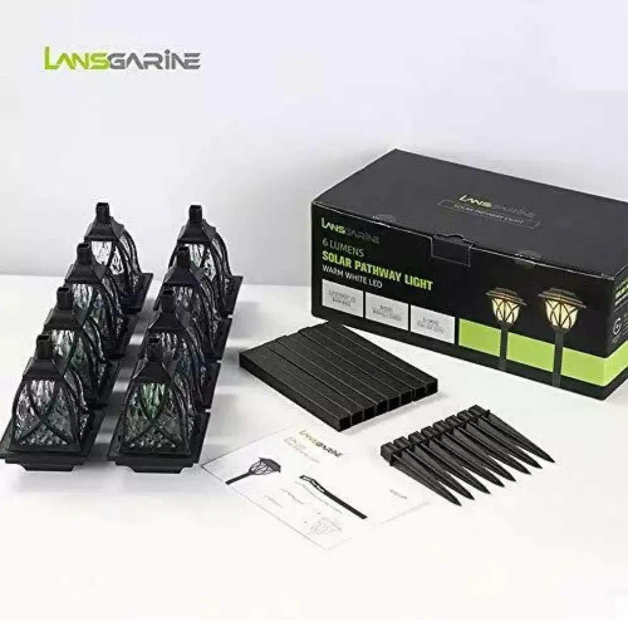 8 Pack Solar LED Lights,Large Rotating Outdoor Pathway Up To 10 Lumen by Outdoor Solar Outlet
