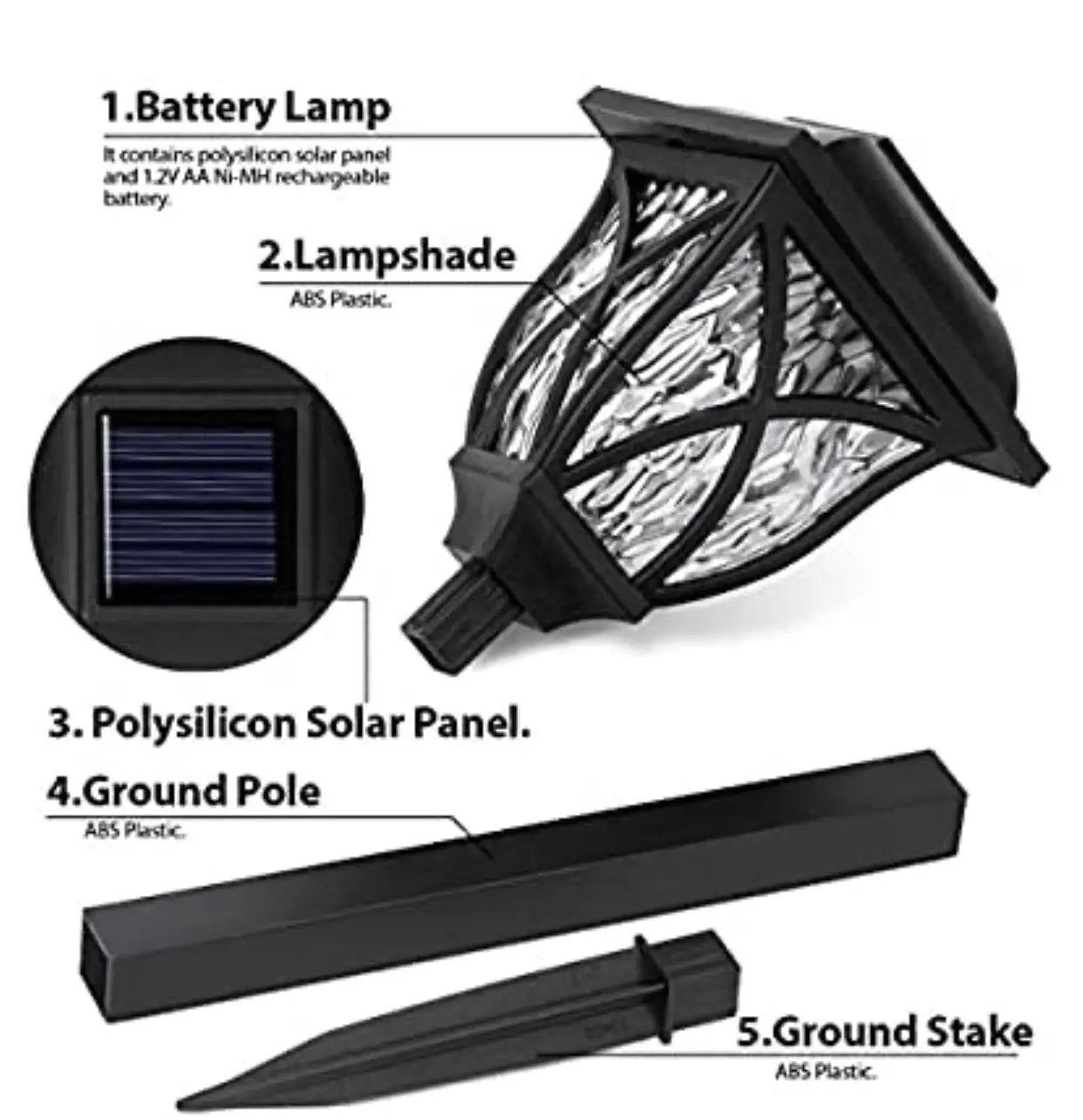 8 Pack Solar LED Lights,Large Rotating Outdoor Pathway Up To 10 Lumen by Outdoor Solar Outlet