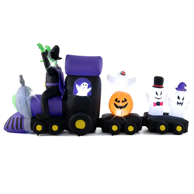 8.2 Feet Long Halloween Inflatable Train with Witch and 4 Ghosts by DirectDeals