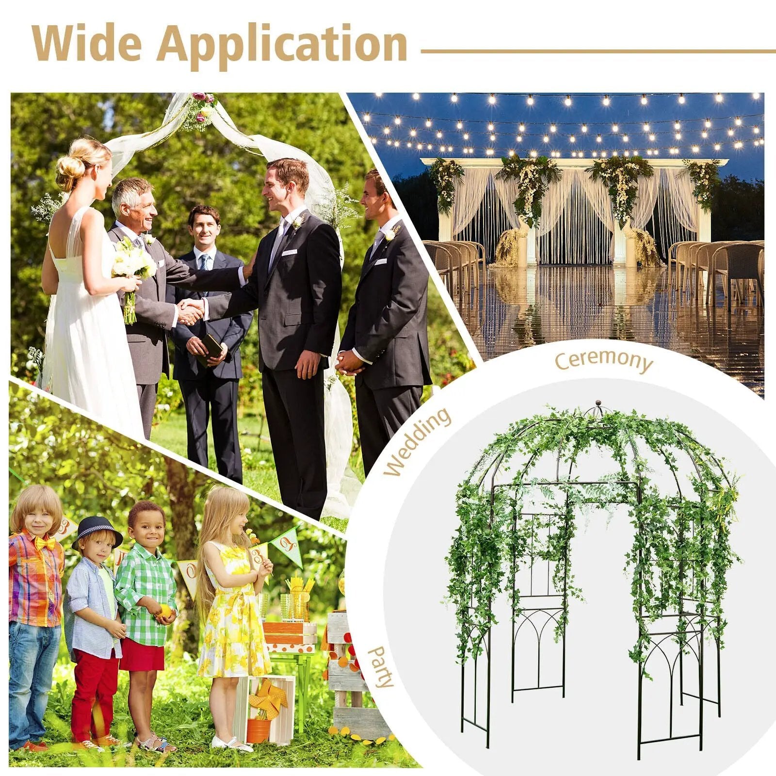 8.4 x 7 Feet Wide Birdcage Shape Garden Arbor by DirectDeals