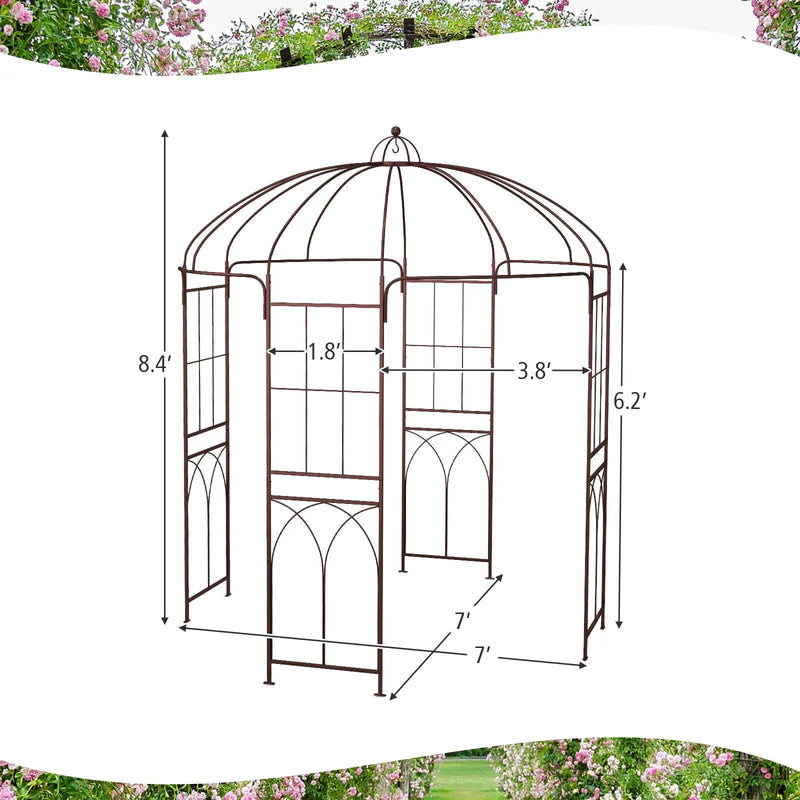 8.4 x 7 Feet Wide Birdcage Shape Garden Arbor by DirectDeals
