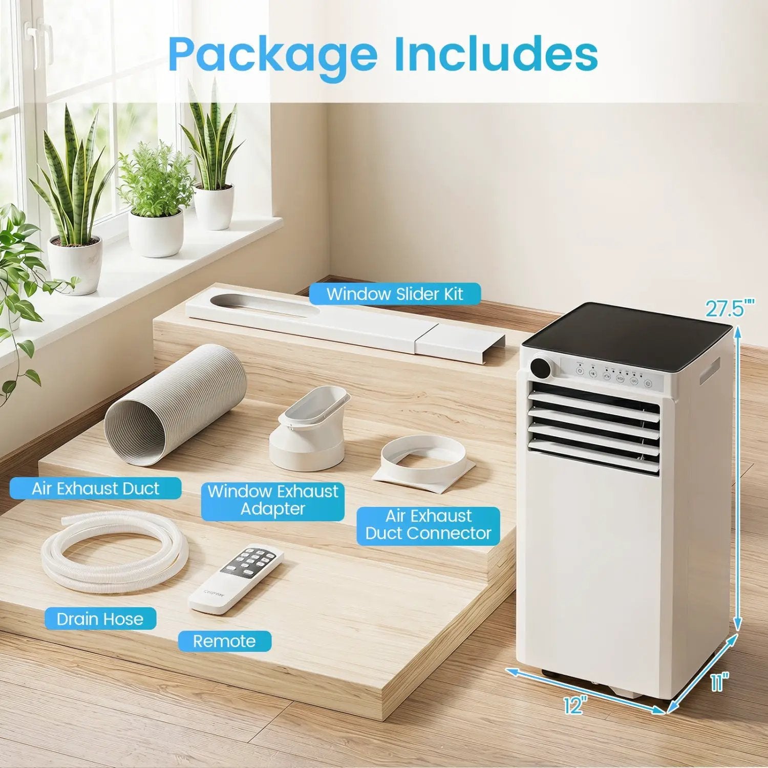 8000 BTU Portable Air Conditioner with Dehumidifier & Timer by DirectDeals