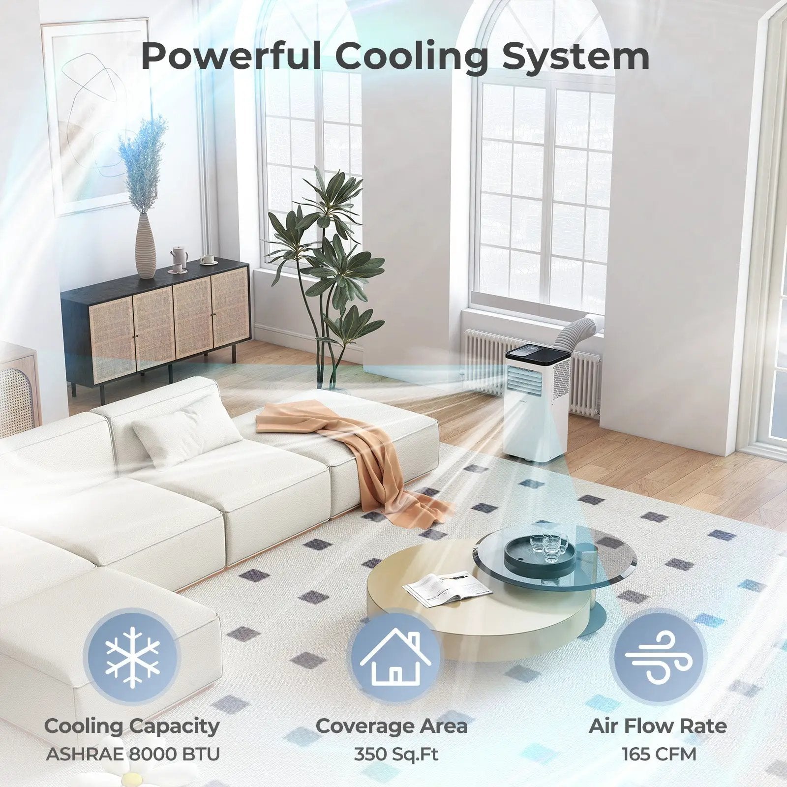 8000 BTU Portable Air Conditioner with Dehumidifier & Remote by DirectDeals