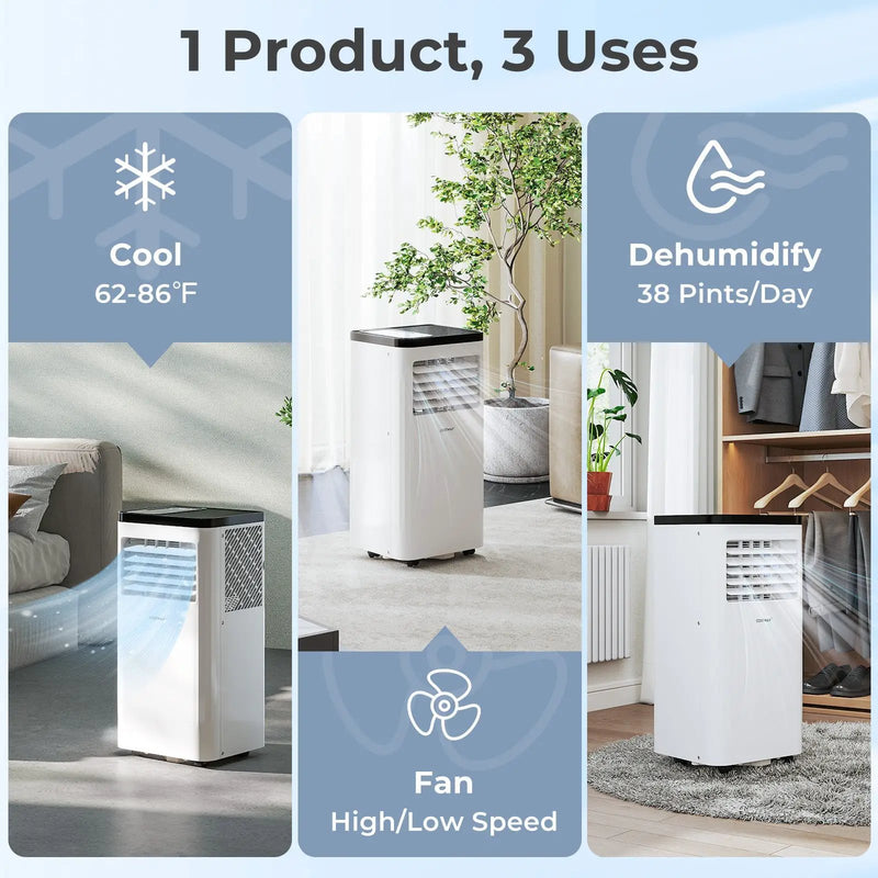 8000 BTU Portable Air Conditioner with Dehumidifier & Remote by DirectDeals